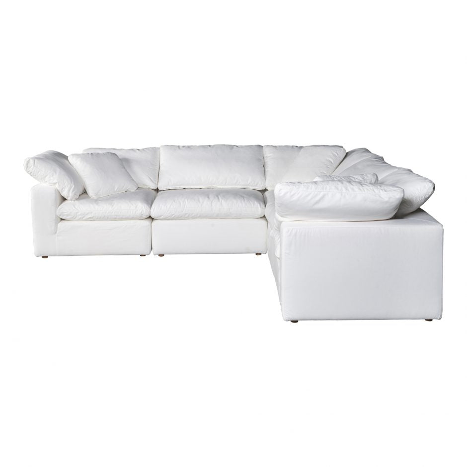 Clay Classic L Modular Sectional Livesmart Fabric White