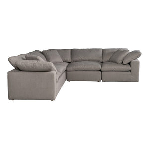 Clay Classic L Modular Sectional Livesmart Fabric Light Grey