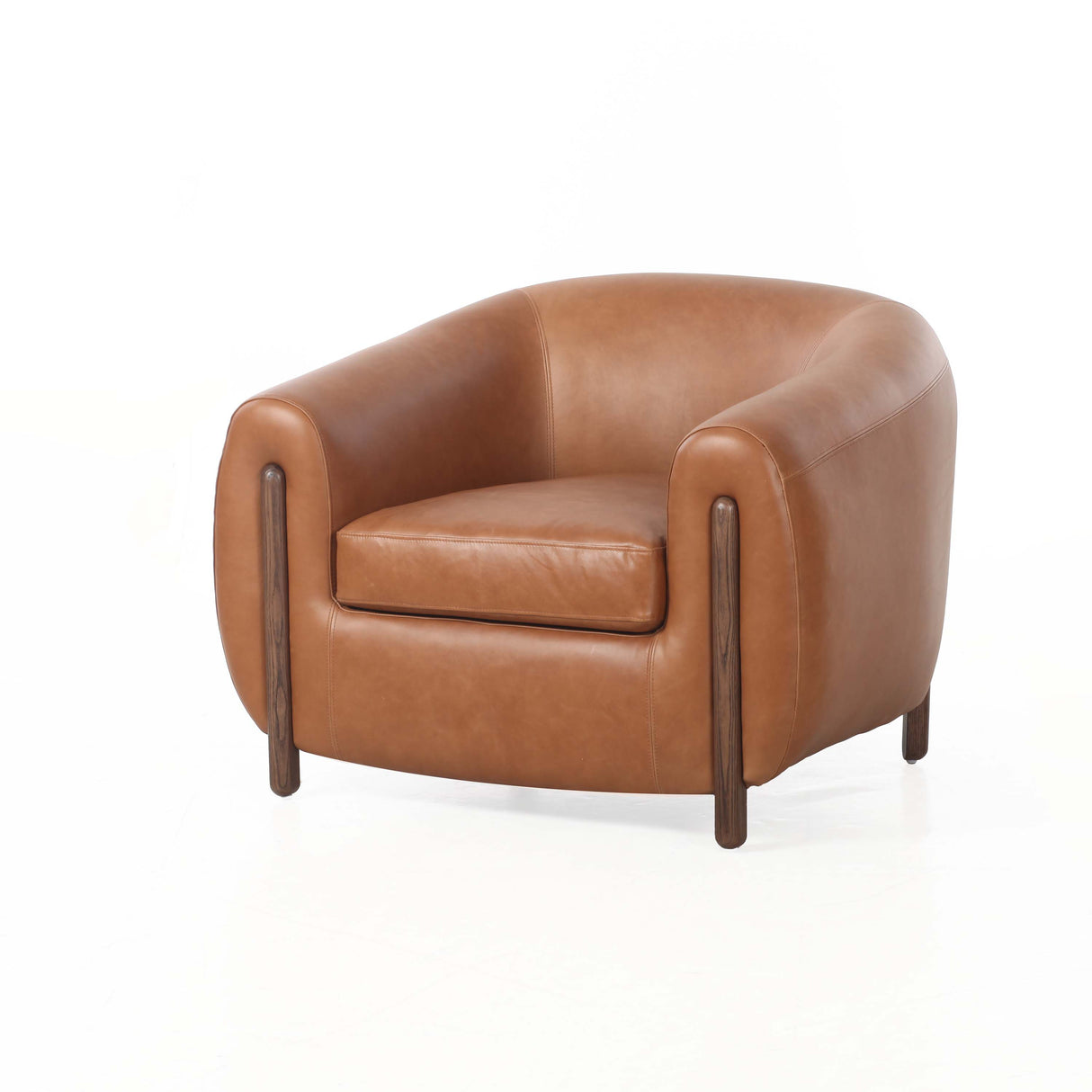 Grace Brown Leather Accent Chair (96Cm)