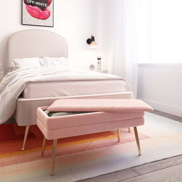 Ziva Blush Storage Bench