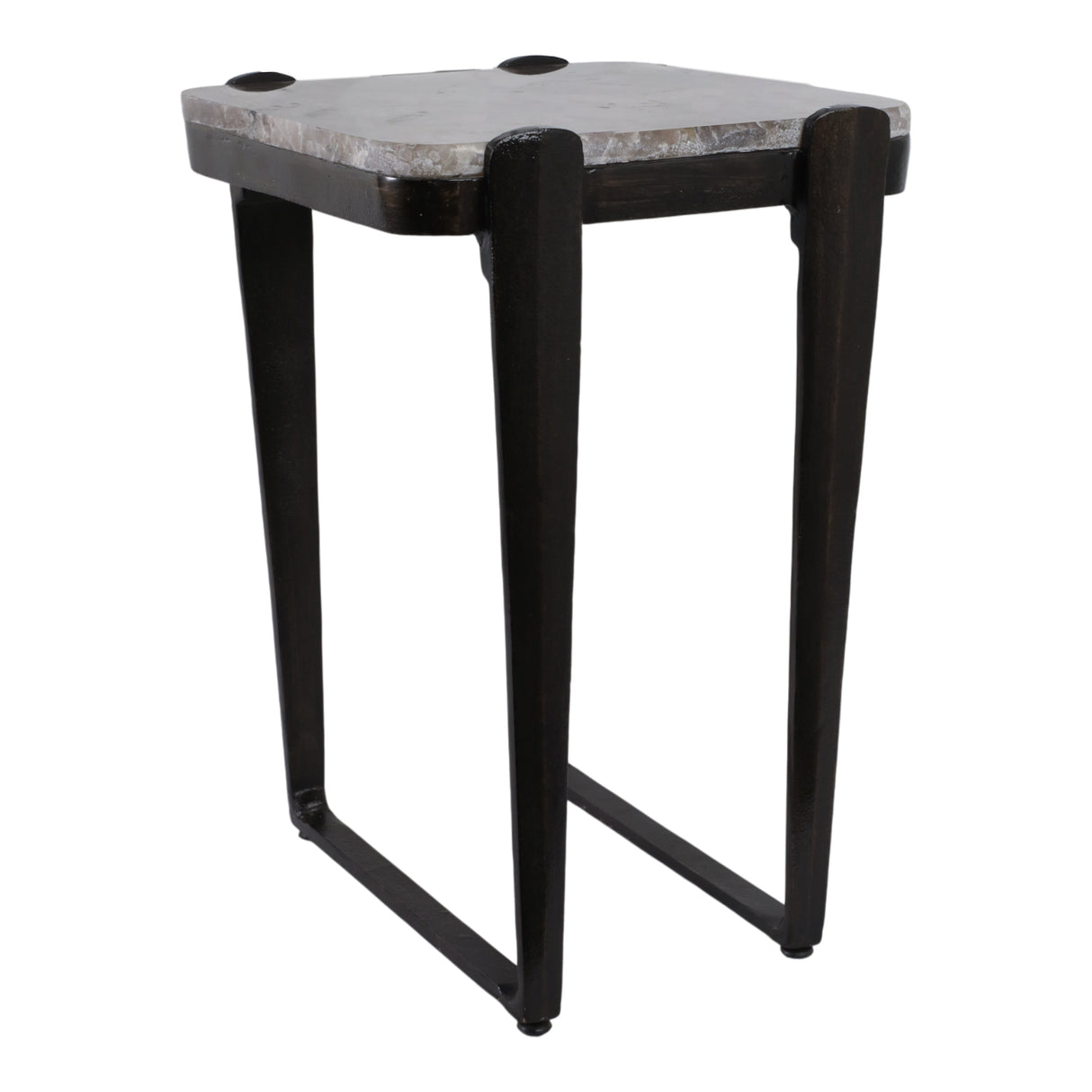 24" Rolla Smoky Quartz Top Accent Table