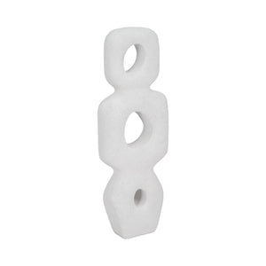 15" Textured Open Cut-out Totem Object, White