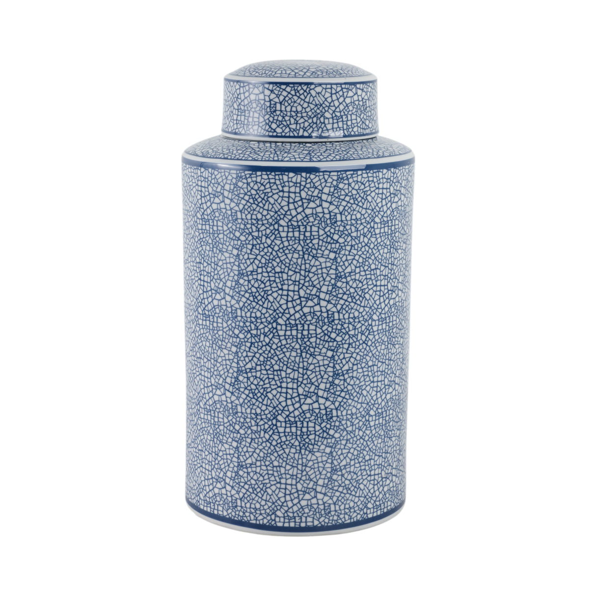 Ceramic 16" Jar, Crackle Blue