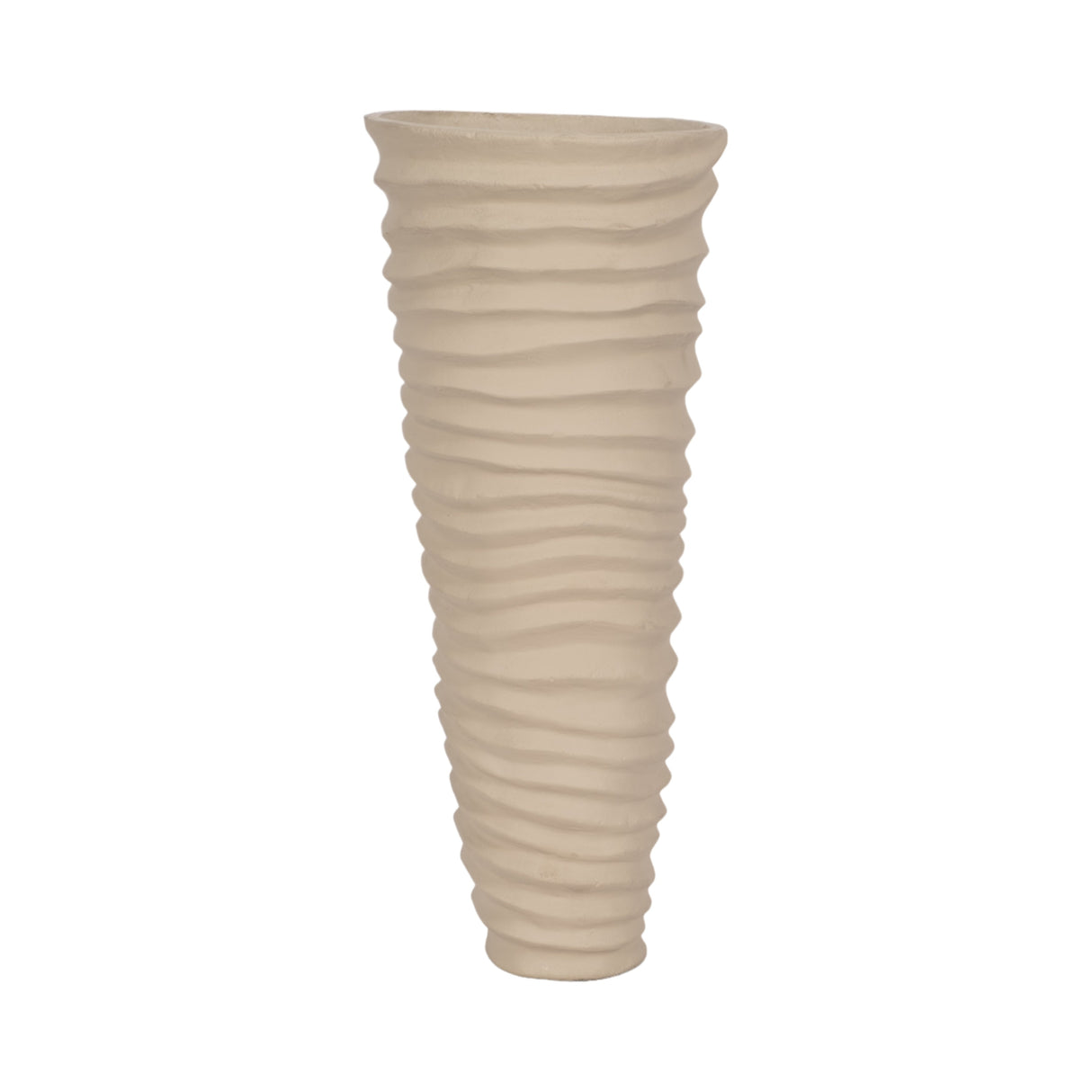 METAL 15", RUGGED VASE, IVORY/NICKEL