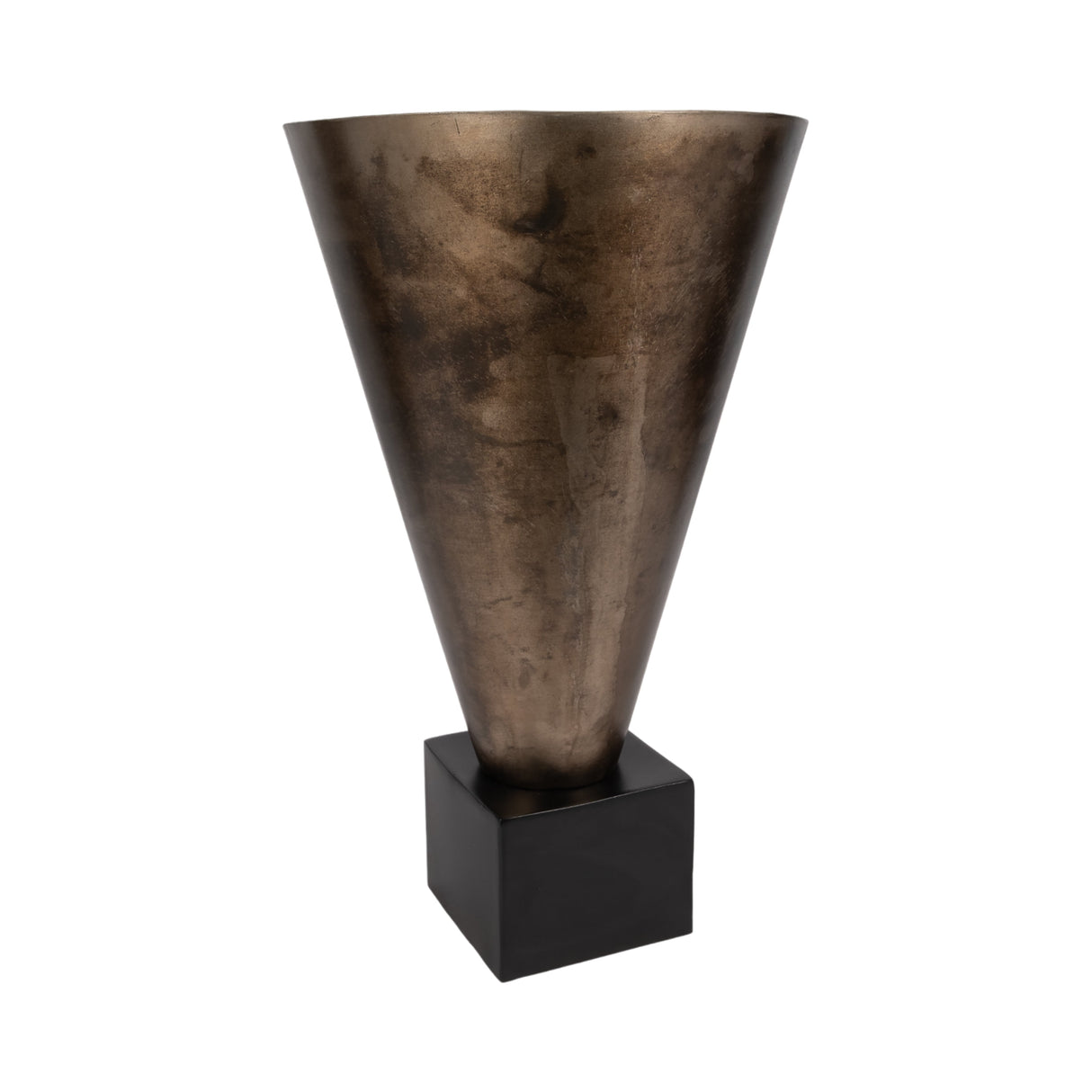 19" Cassendra Large Metal Vase, Gold