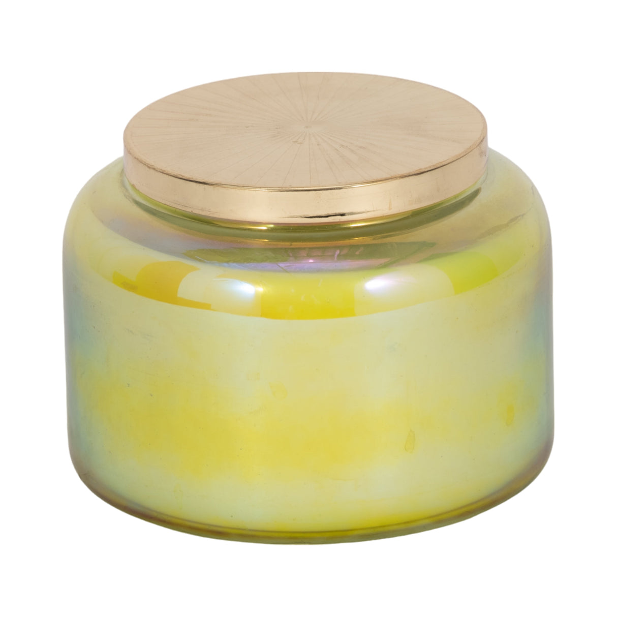 5" 23 Oz Verbena Luster Lidded Candle, Green/go
