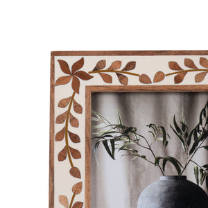 5x7 Wood Inlay Vine Photo Frame, Natural