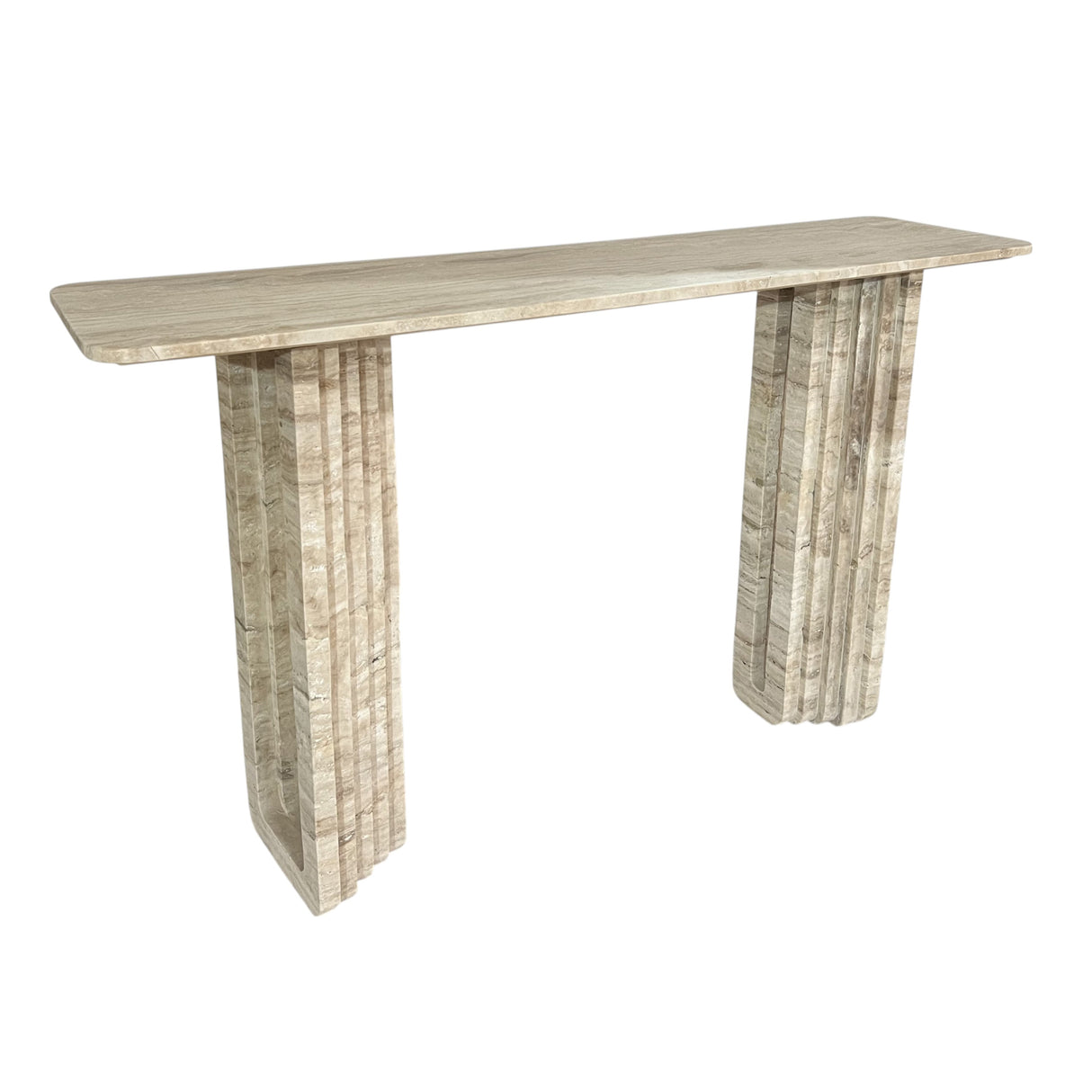 54" Canape Travertine Stone Console Table