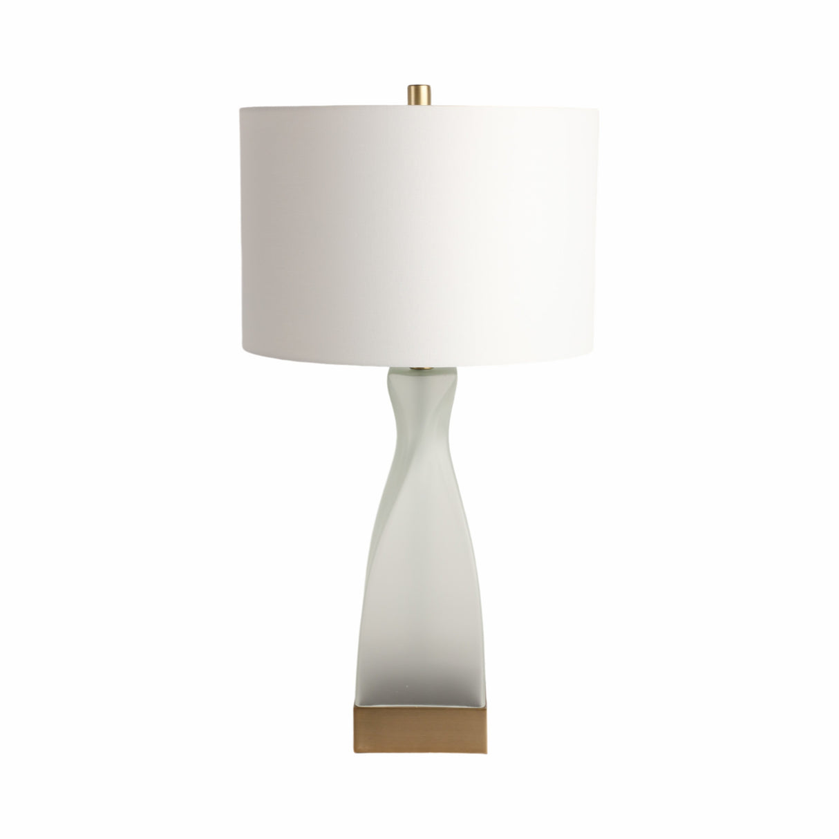 28" Fergana Glass Table Lamp, Clear/white