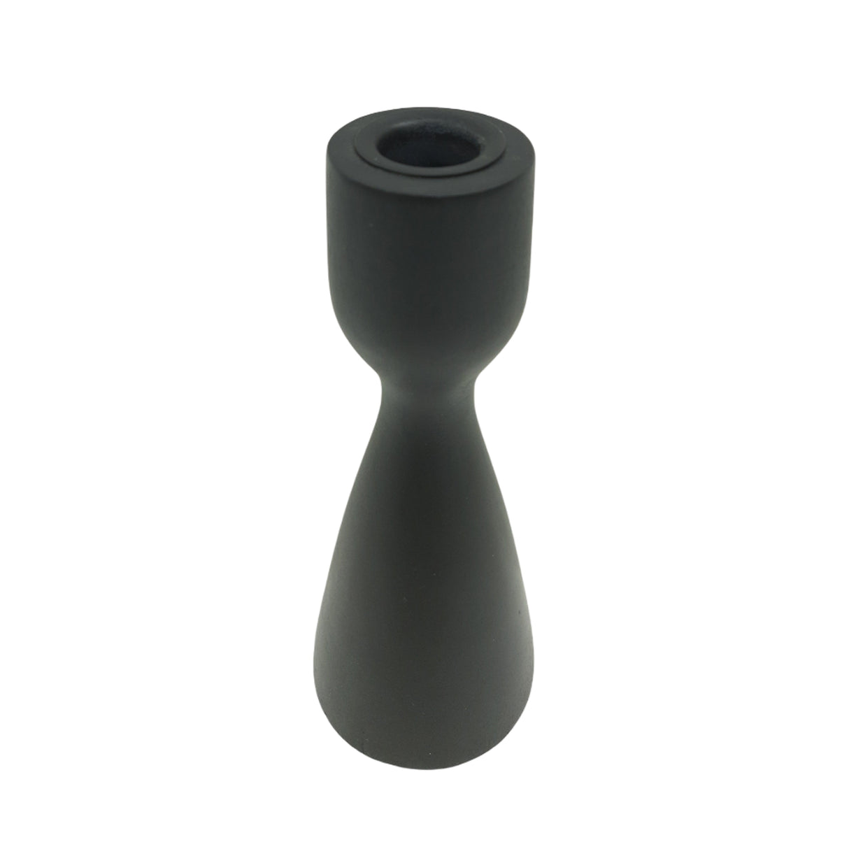 7x3" Wood Modern Taper Holder, Black