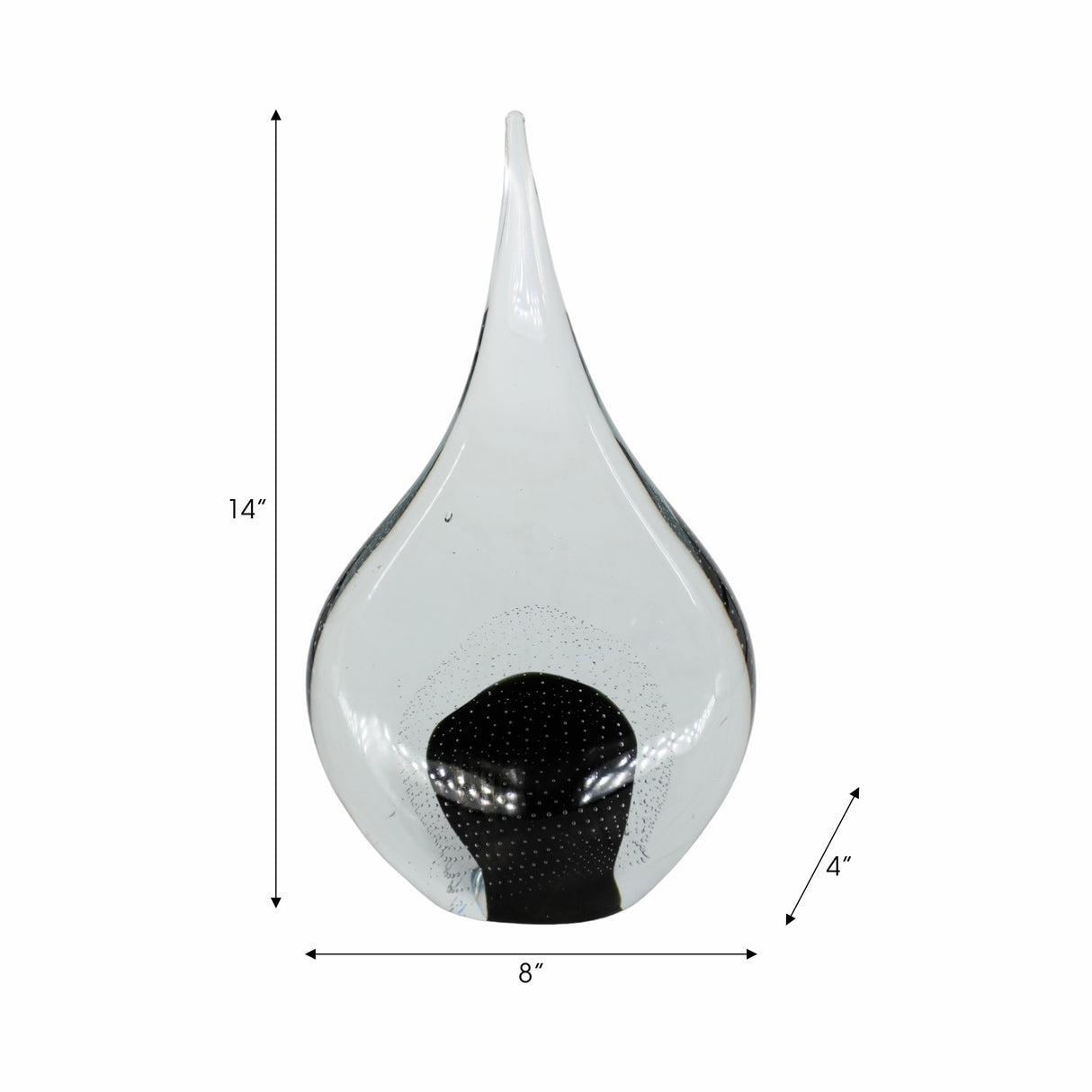 14" MEEDA BLACK CRYSTAL TEAR DROP