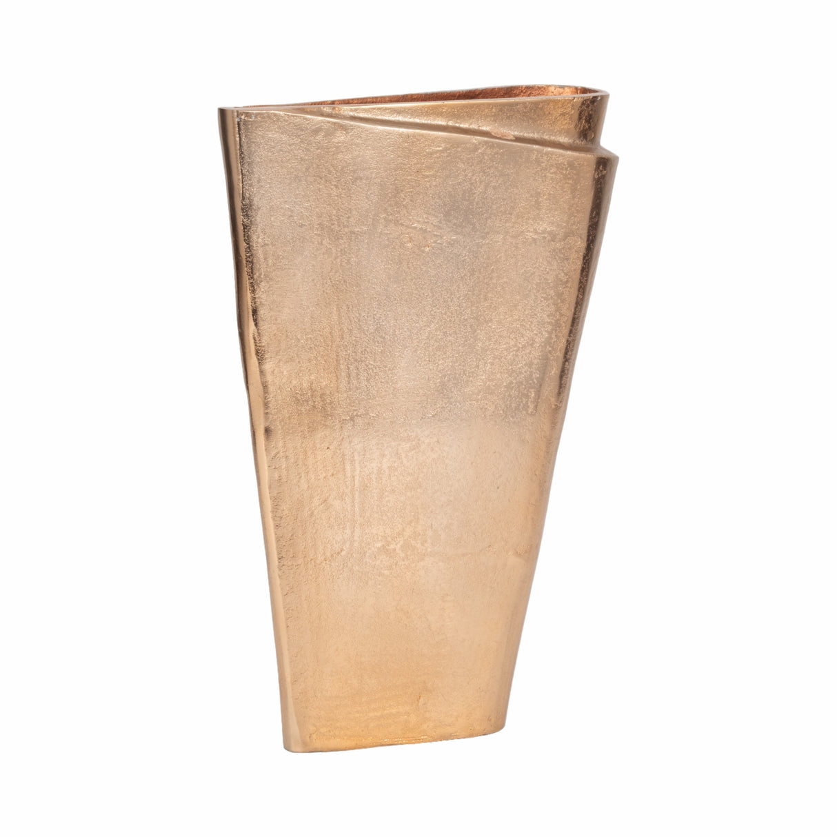 16" Balee Metal Origami Vase, Champagne