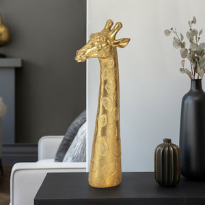 16" Giraffe Head Tabletop Decor, Gold