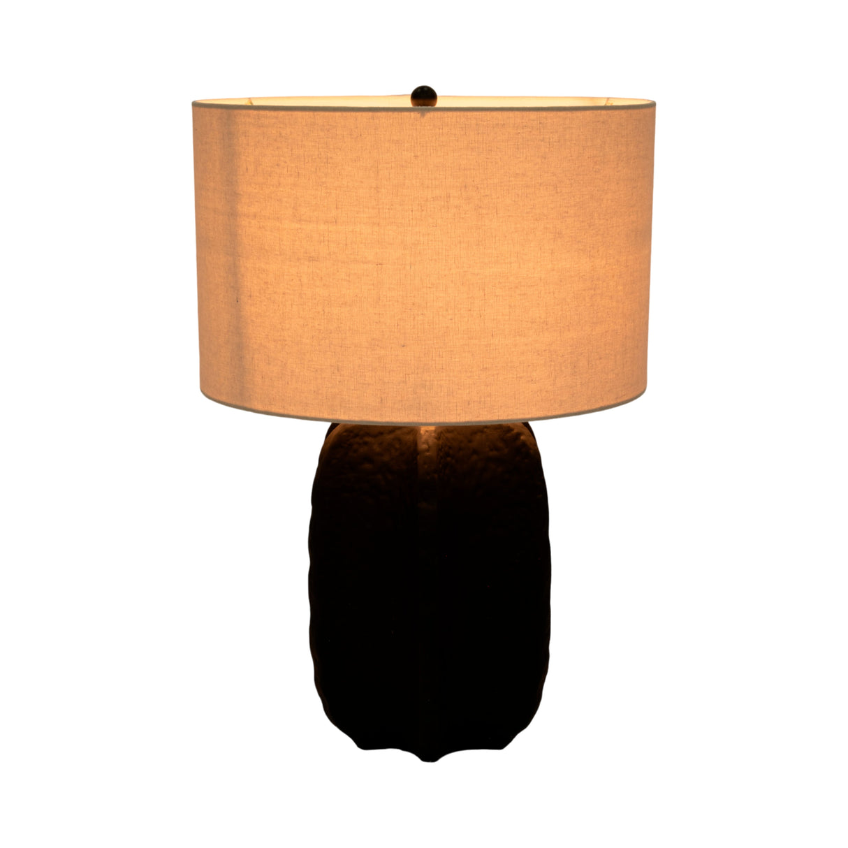 24" Textured Jagged Table Lamp, Black/white