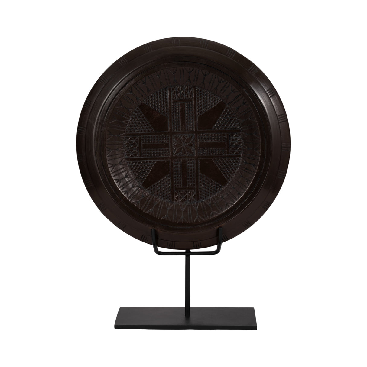 WOOD, 24" AZTEC TABLE ACCENT, BROWN