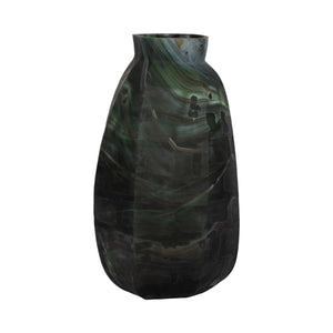 20" Savu Large Green Glass Vase