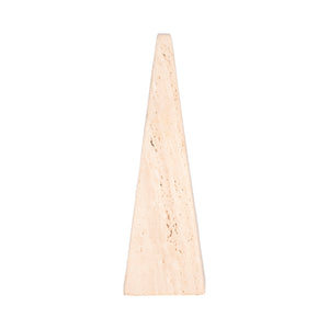 12" Travertine Obelisk, Tan