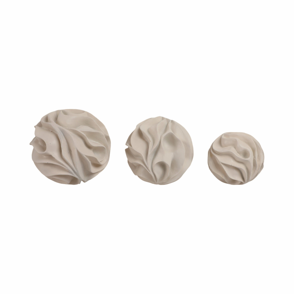 S/3 4/5/6" Ostend Wavy Spheres