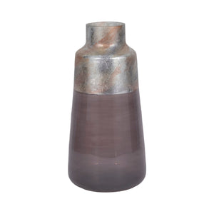 17" 2-tone Glass Vase, Grey Multi