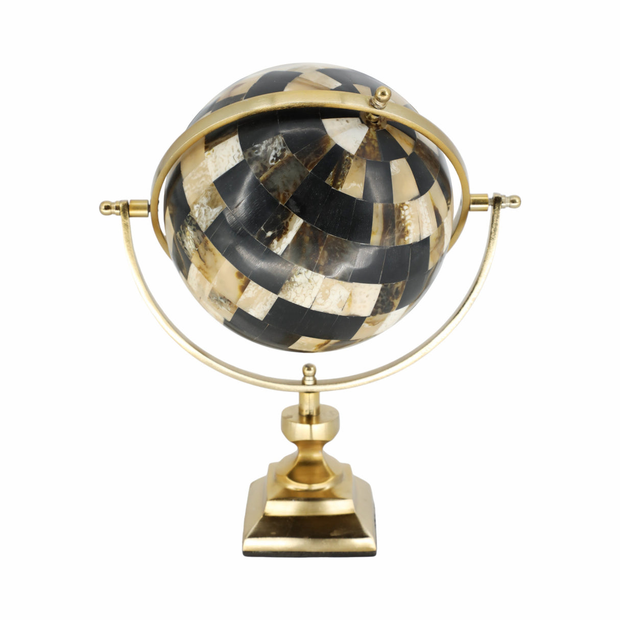 14"h Globe, Brown/gold