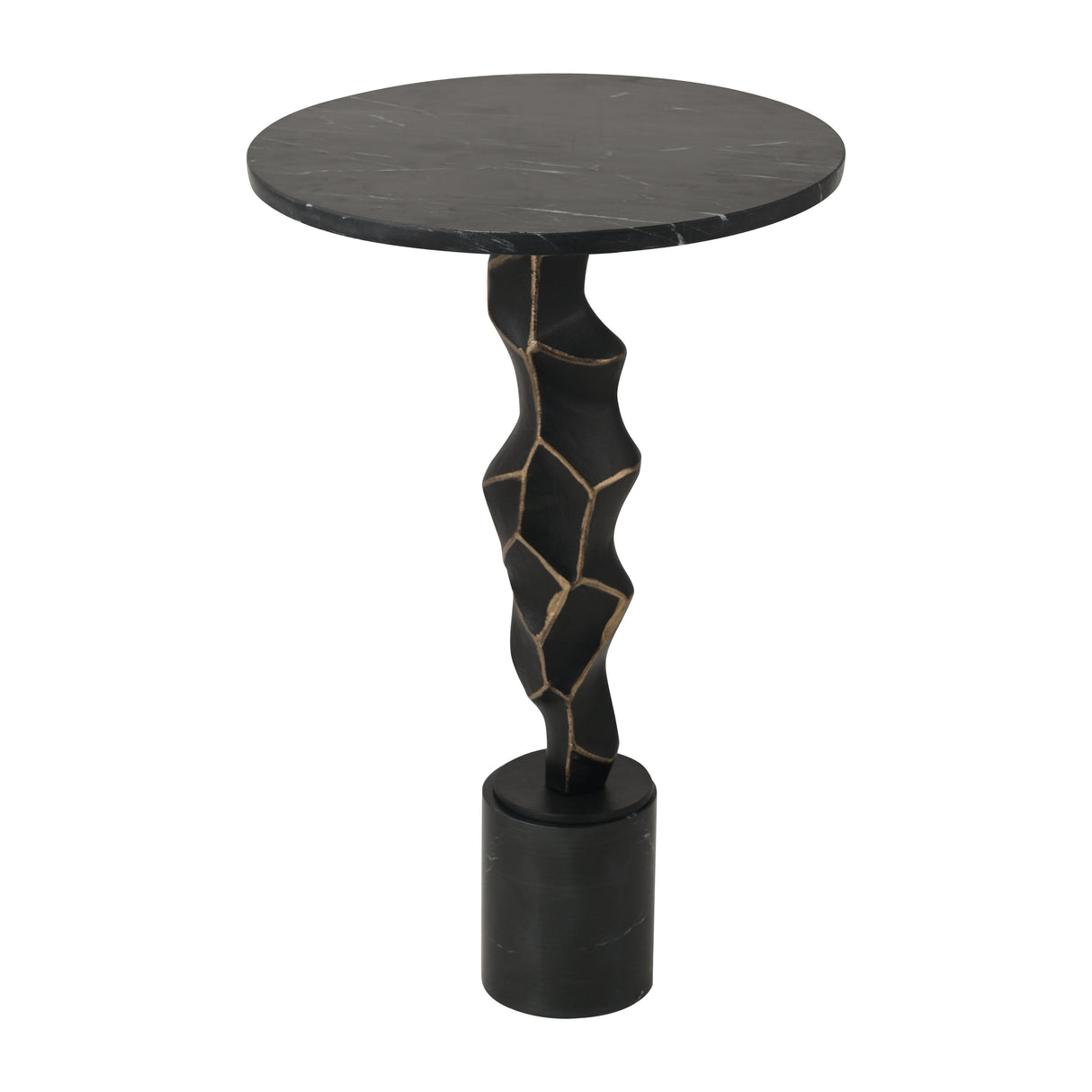 25" Rocco Marble Top Bronze Table