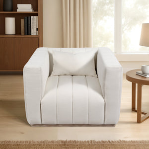 40" Andreeva Tufted Accent Chair, Ivory