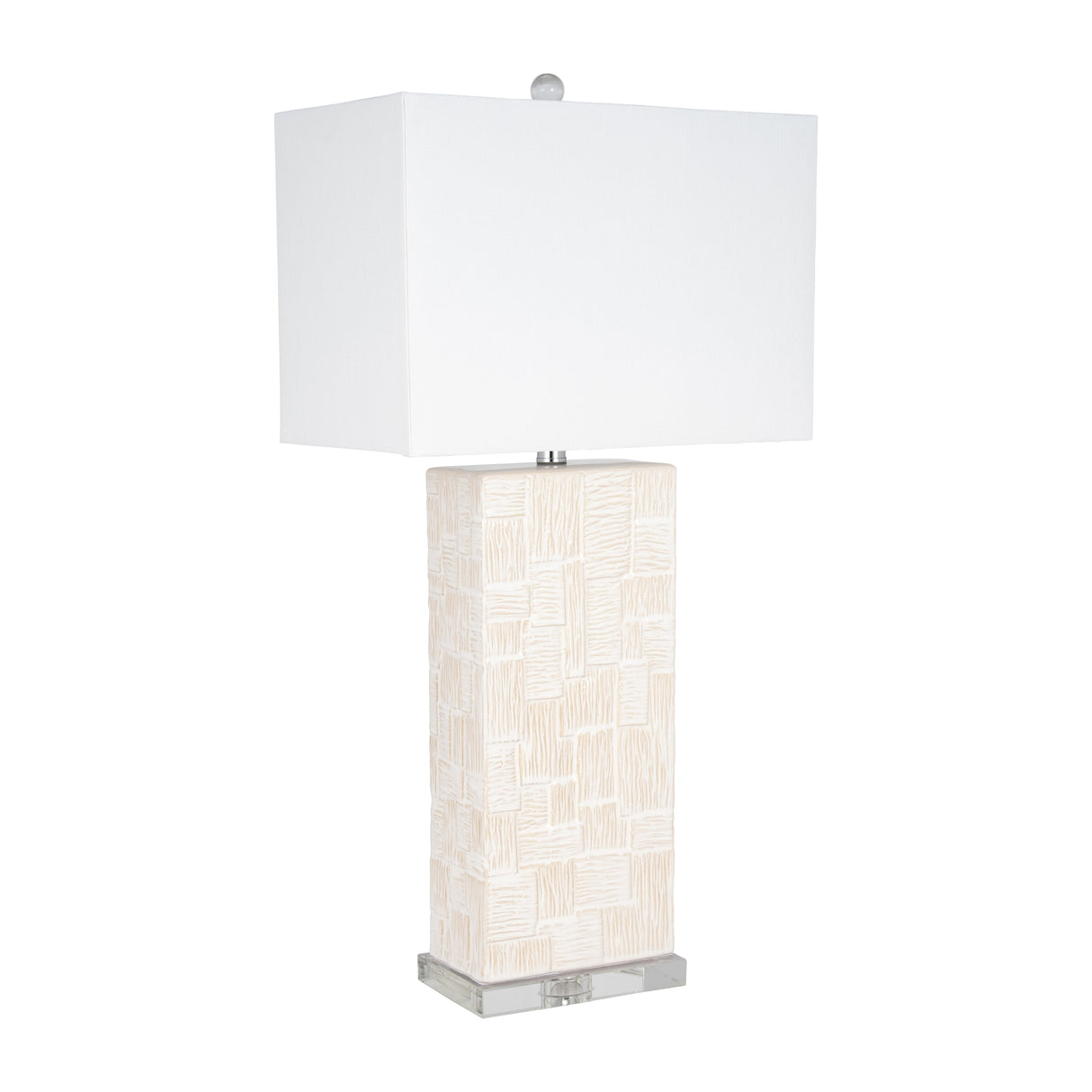 Ceramic 31'' Textured Table Lamp, White