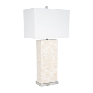 Ceramic 31'' Textured Table Lamp, White