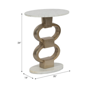 24" Dephine Gold Link Table