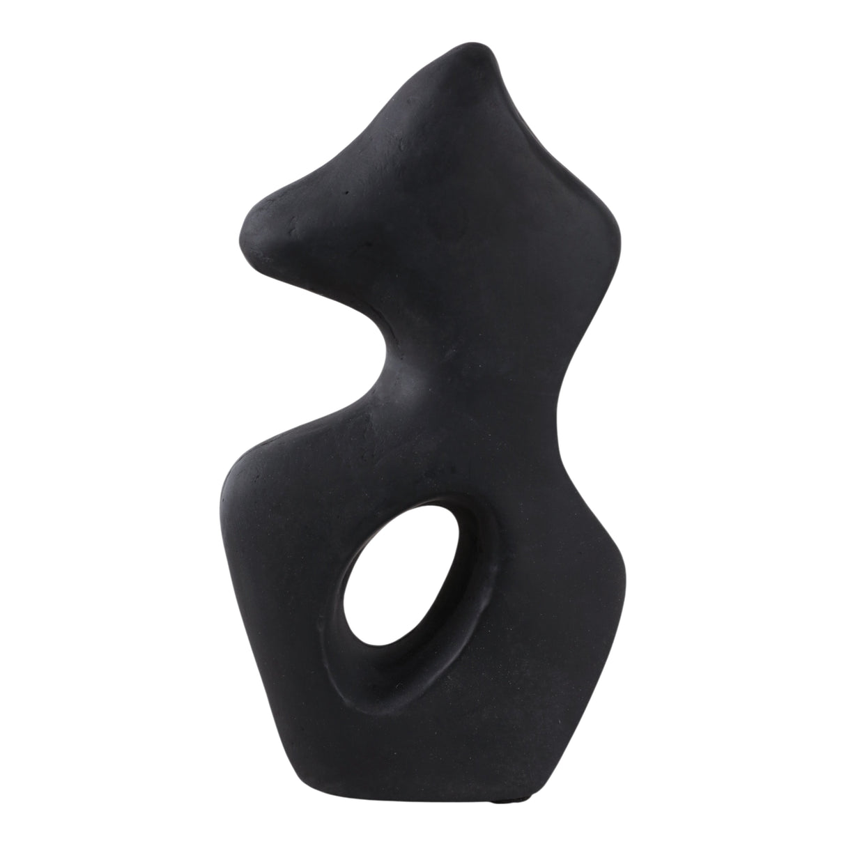 11x6" Paper Mache Squiggle Sculpture, Black