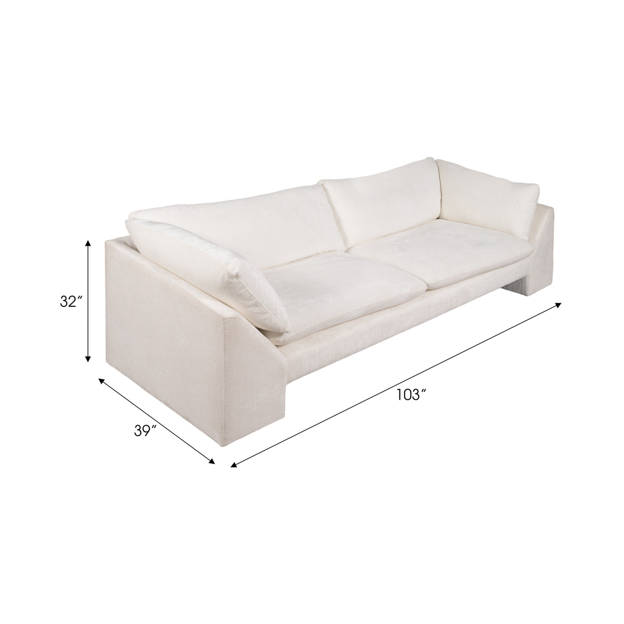 104" Belova Sofa, White