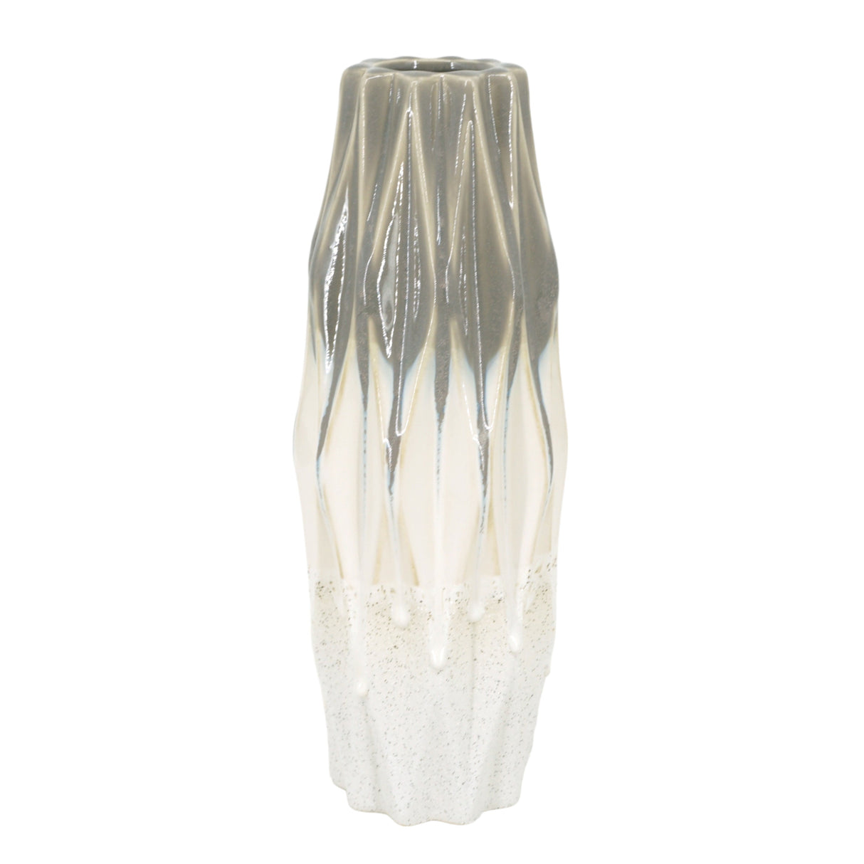 13" Calista Cream Glaze Small Vase