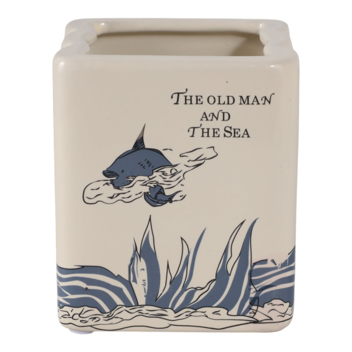 4" Nautical Adventure Books Pencil Cup, Blue