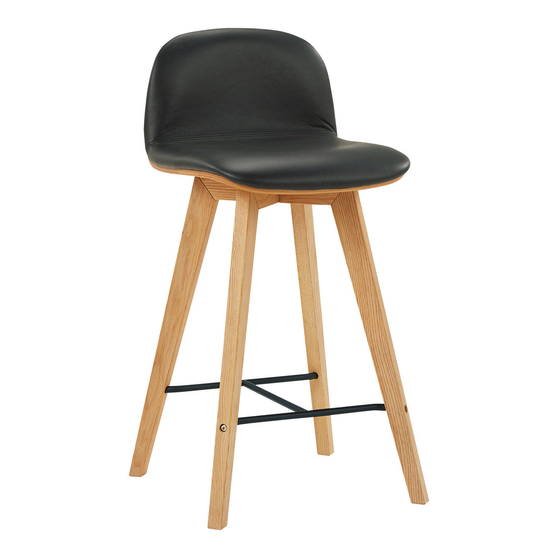 Napoli Leather Counter Stool Black