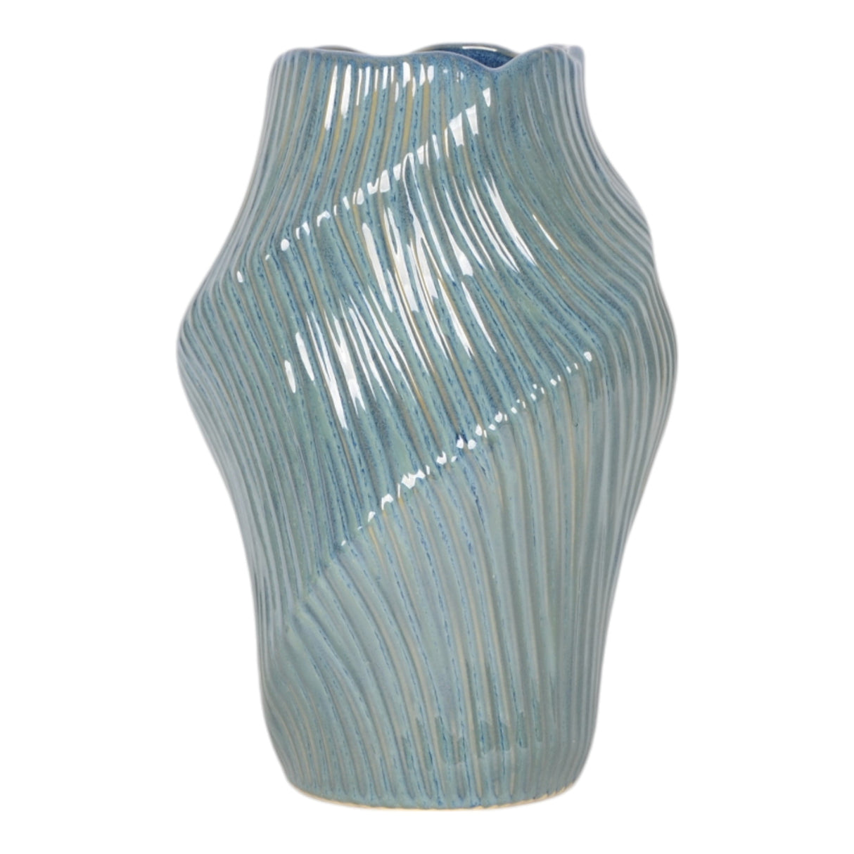 14" Tihany Medium Blue  Vase