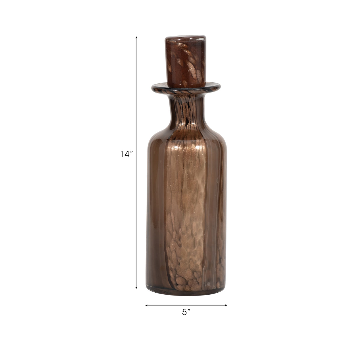 14" Hilary Large Brown Glass Bottle