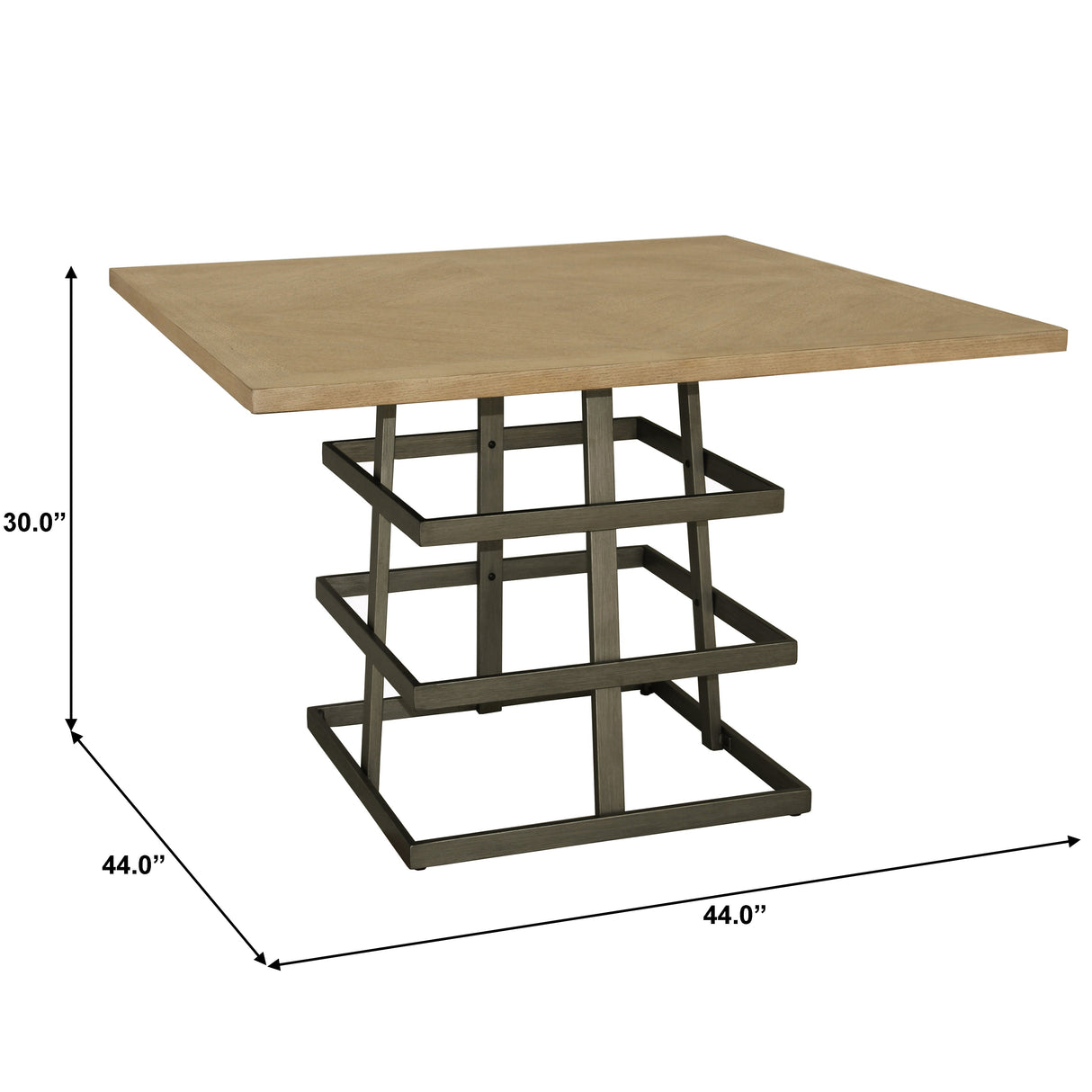 Square Metal Strap Dining Table