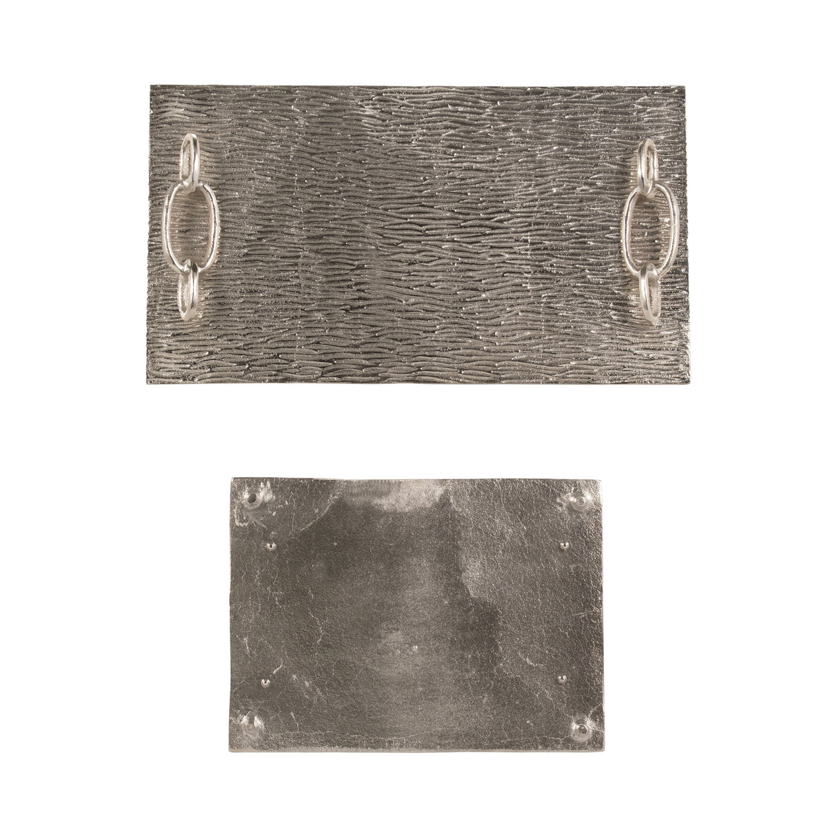 S/2 14/21" Rada Silver Link Trays