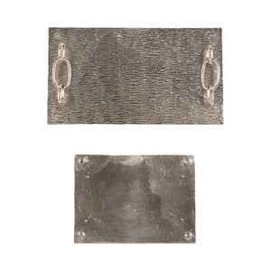 S/2 14/21" Rada Silver Link Trays