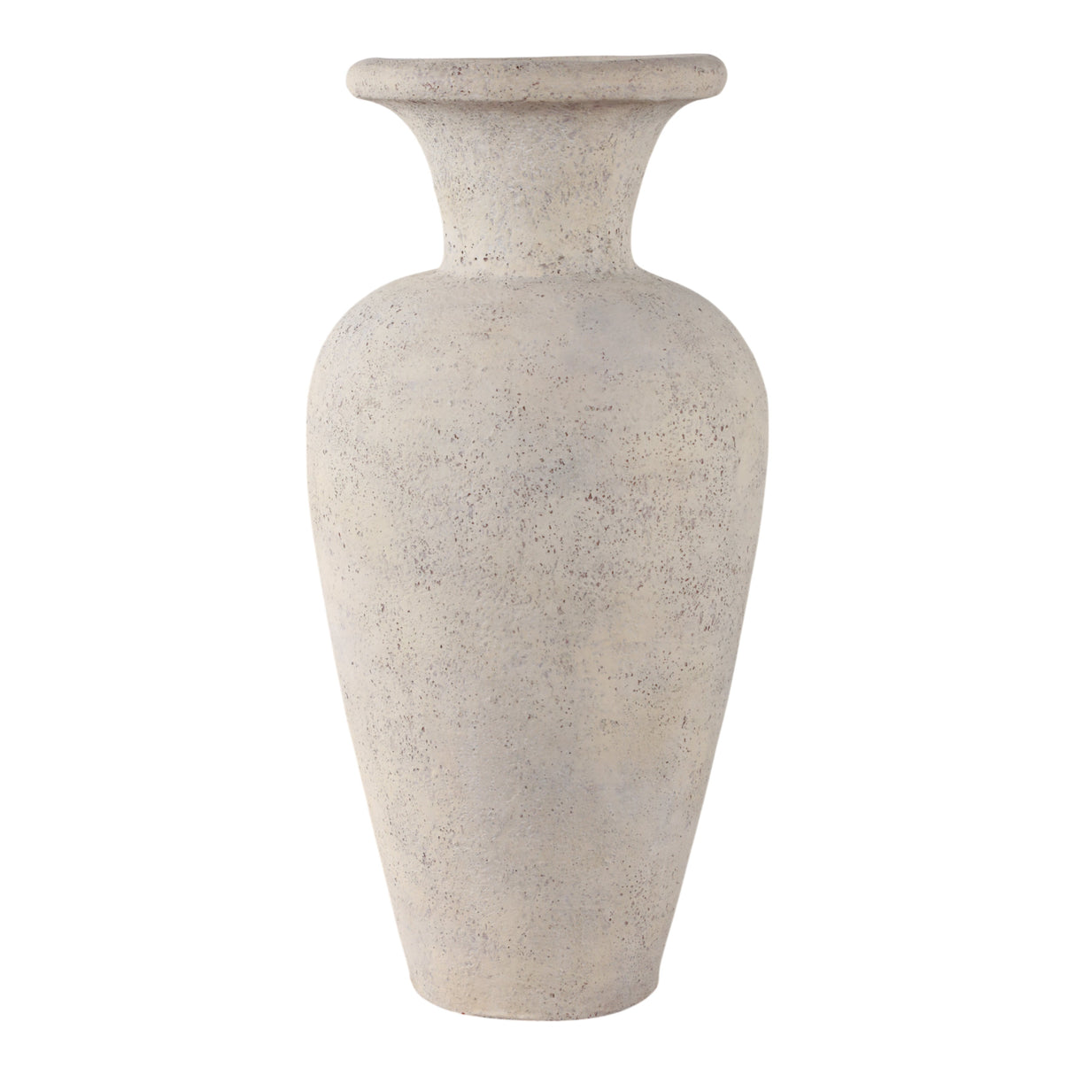 24x11" Terracotta Floor Vase, White