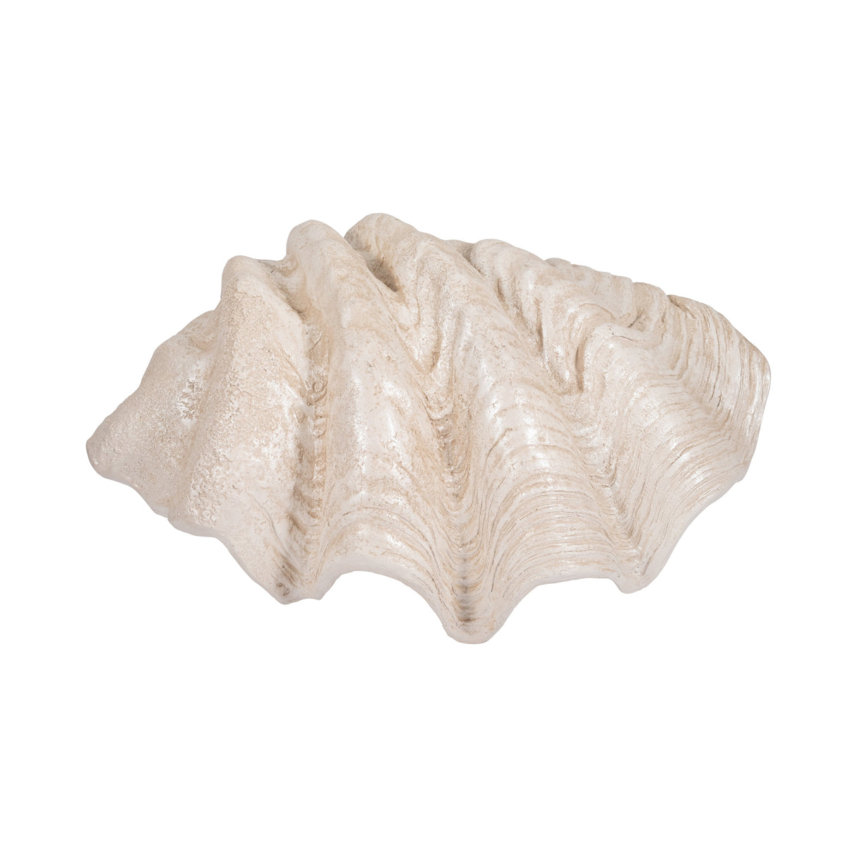 25" Pearlized Clam Shell Bowl, Ivory