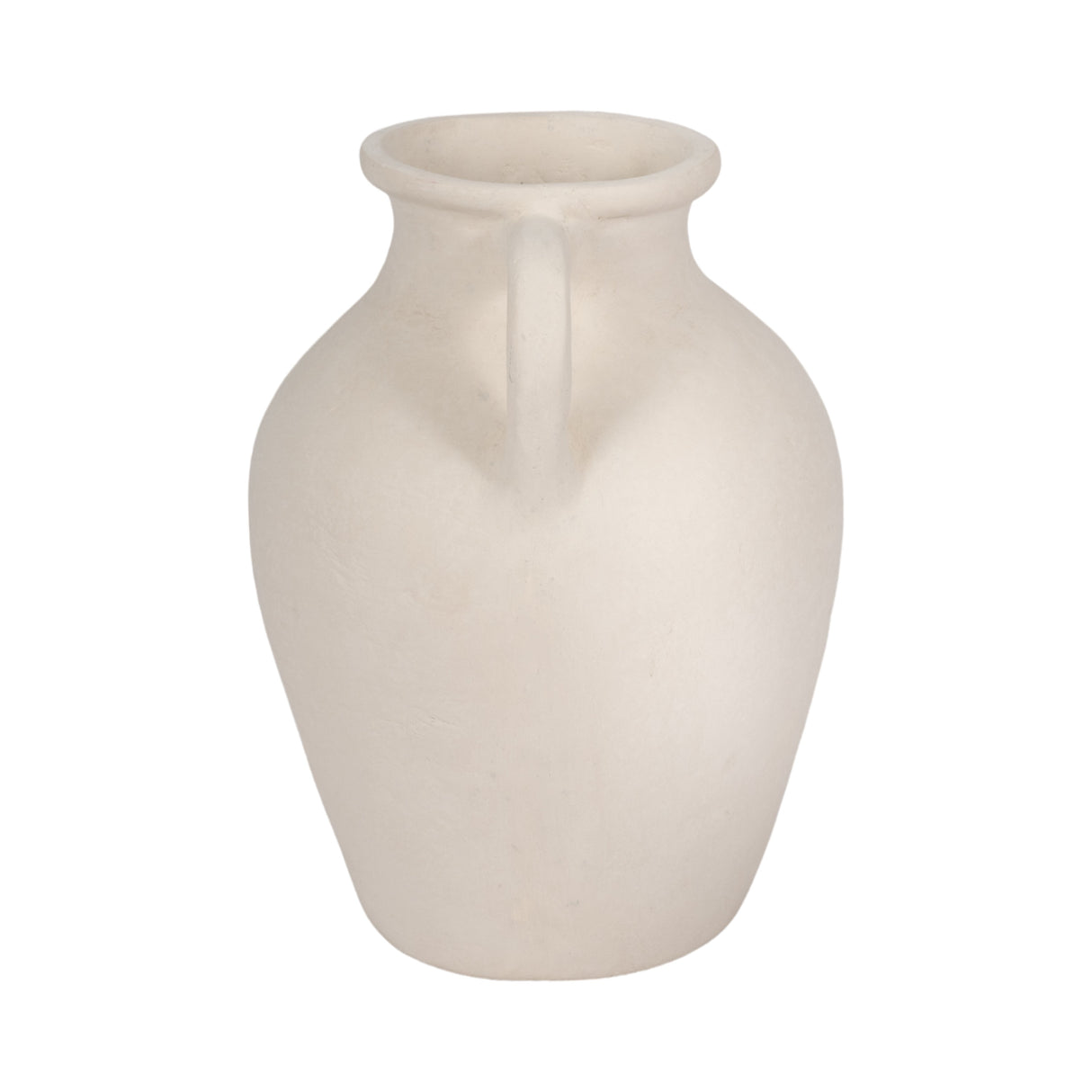 12" Vase With Handles, Paper Mache, Ivory