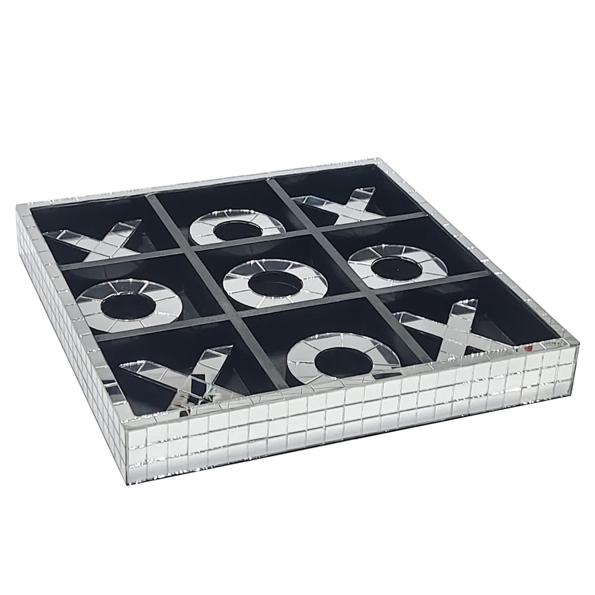 12" Disco Mosaic X&o Game, Silver