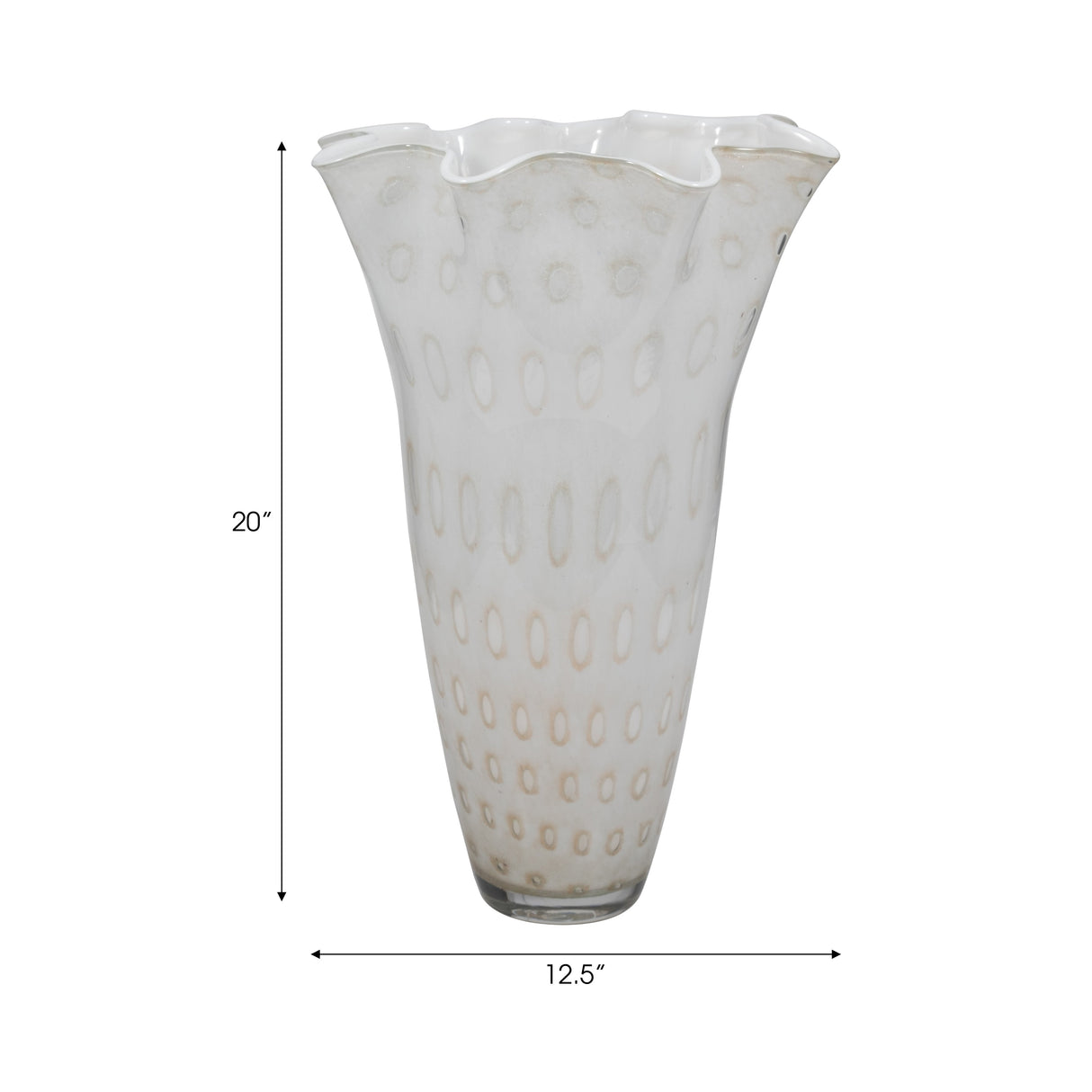 20" Meira Ivory Bouquet Glass Vase