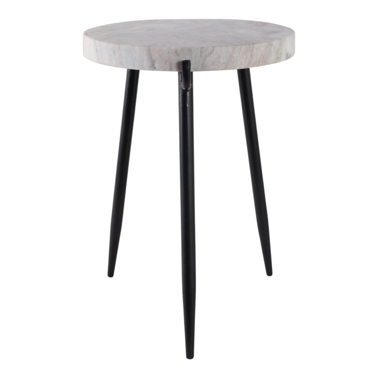 21" Avondale Marble Accent Table, White