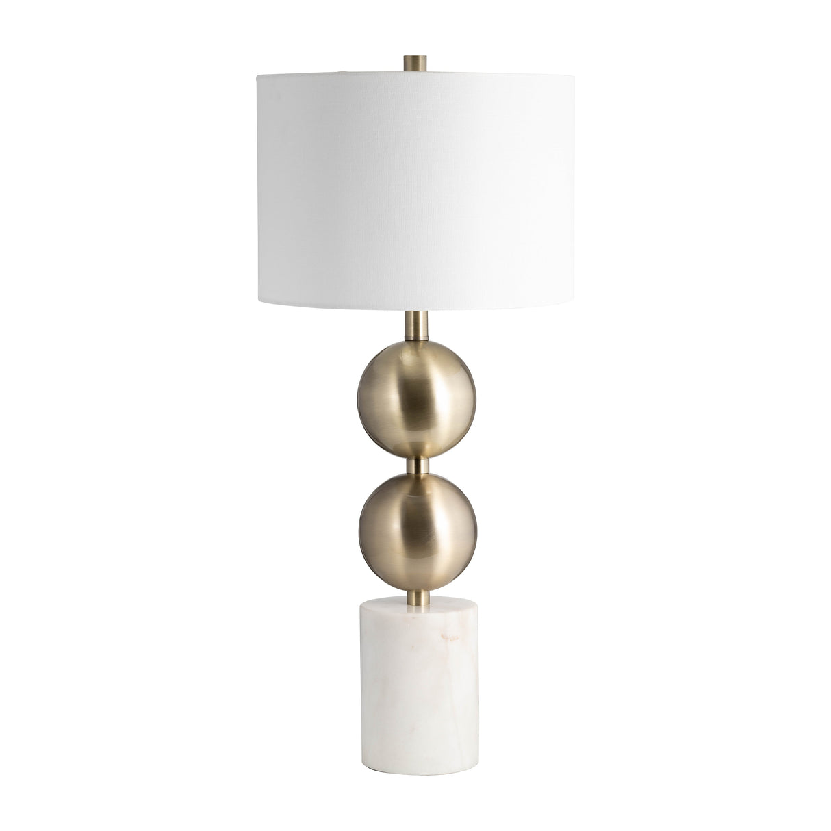 Marble, 30" Stacking Orbs Table Lamp, Gold/white