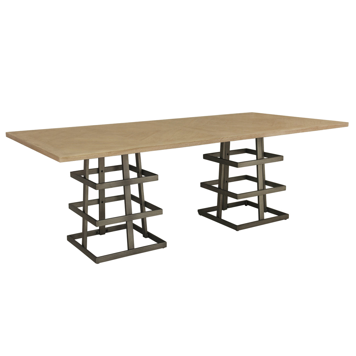 Rectangular Metal Strap Dining Table