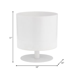 Ec Metal,10",flat Round Base Planter,white