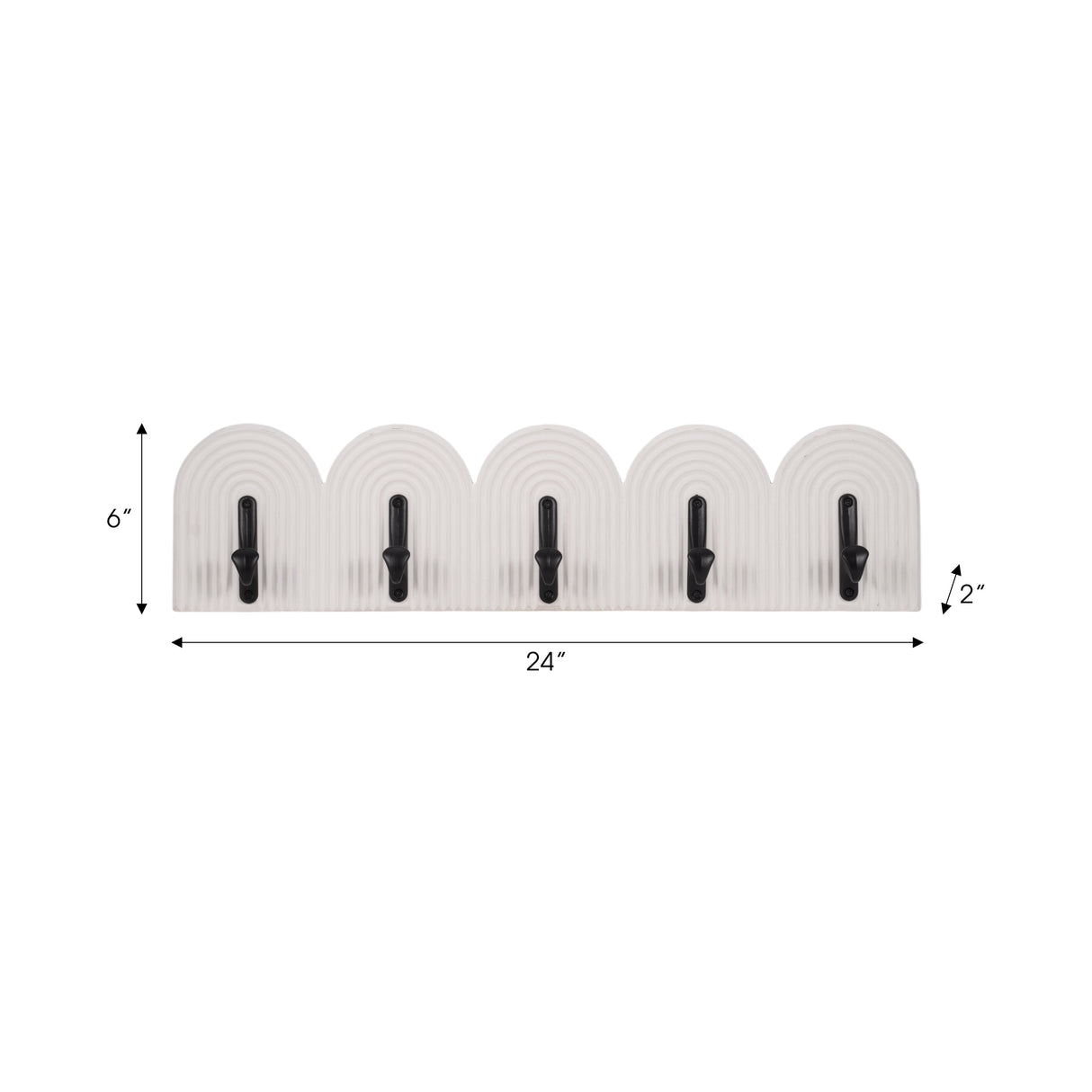 24" 5-arch Wall Hooks, White