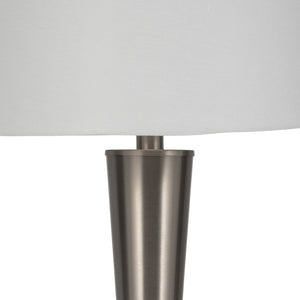 Metal,s/2,25"h,slim Cone Table Lamps,nickel